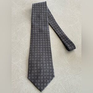 Jones New York Gray Patterned Men's Silk Tie Jacquard dots formal wedding